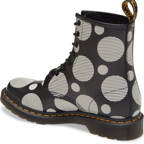 Dr. Martens 1460 Jadon Black Smooth Polka Dot Women's 6 Black Boots - Picture 4 of 6